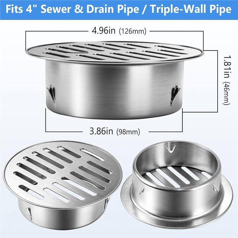 RMWIN-Round 4 Inch 304 Stainle - đánh giá và giá Drain Pipe Clip