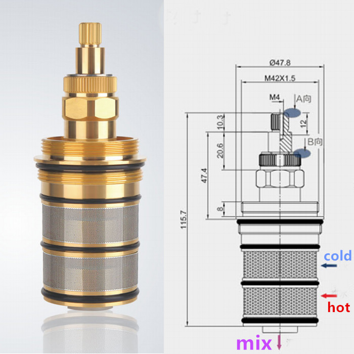 Đồng Thau Tắm Nhiệt Hộp Mực &  - đánh giá và giá Shower Valve Cartridge